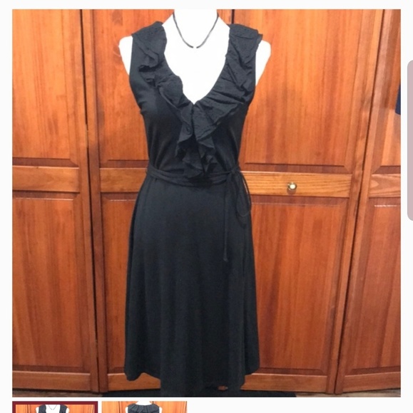 Ralph Lauren Dresses & Skirts - Ralph Lauren ruffle neck dress tie waist S